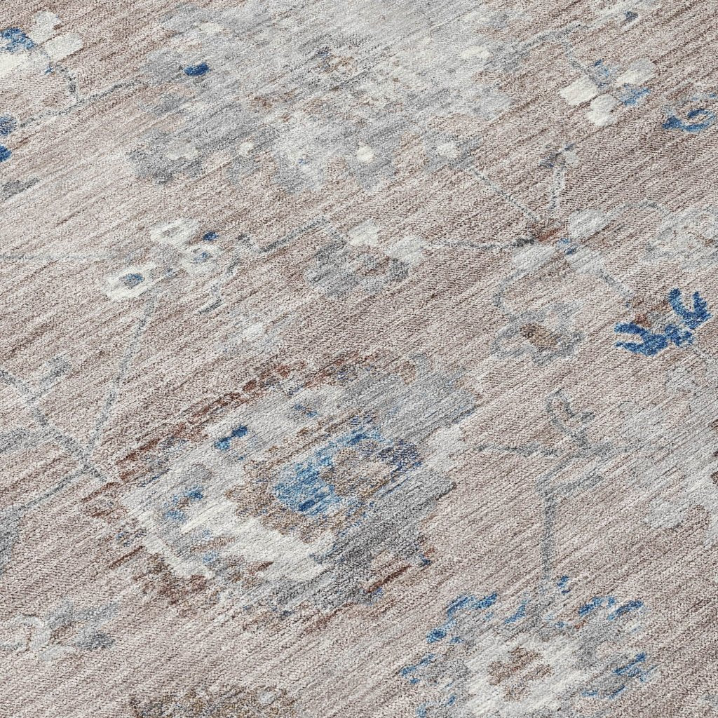 LOOMLAN Rugs Ruvina Brown Washable Indoor-Outdoor Rug