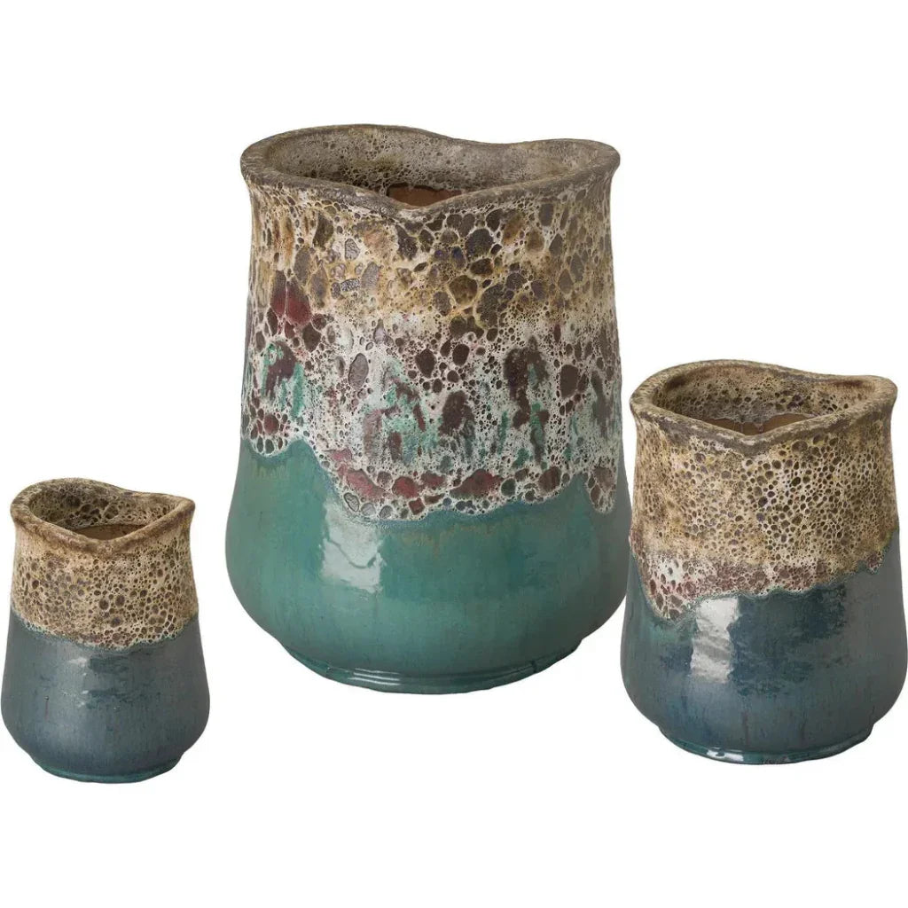 Sack Reef Teal Ceramic Planter