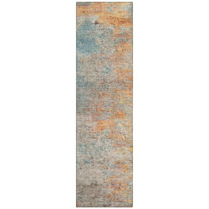 LOOMLAN Rugs Safina Teal Washable Indoor-Outdoor Rug