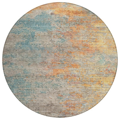 LOOMLAN Rugs Safina Teal Washable Indoor-Outdoor Rug