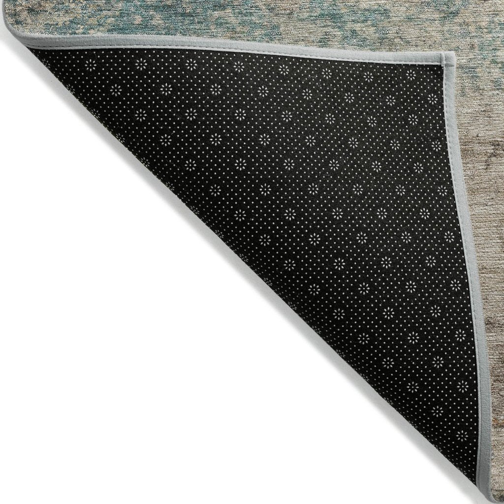 LOOMLAN Rugs Safina Teal Washable Indoor-Outdoor Rug