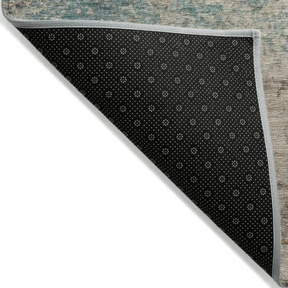 LOOMLAN Rugs Safina Teal Washable Indoor-Outdoor Rug