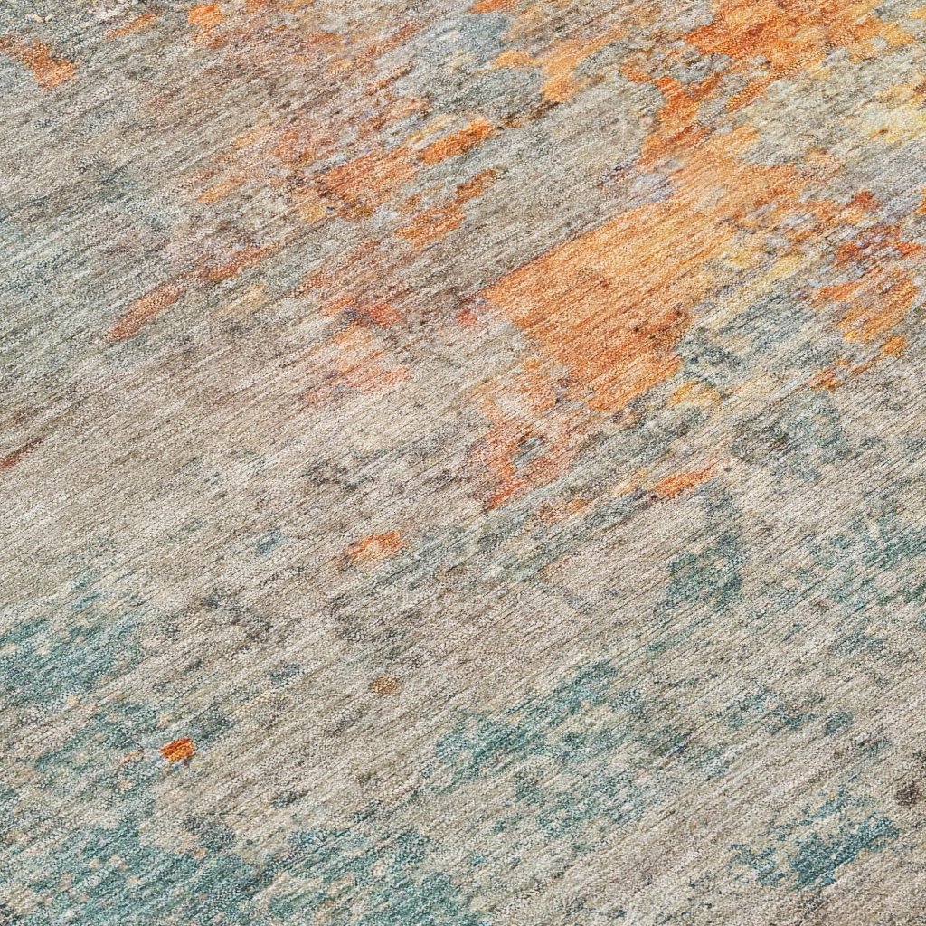 LOOMLAN Rugs Safina Teal Washable Indoor-Outdoor Rug