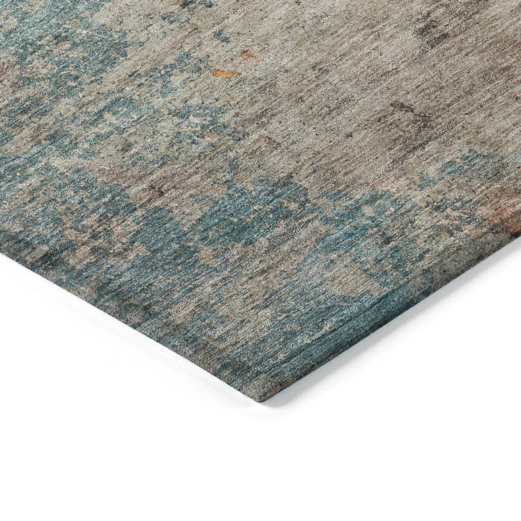 LOOMLAN Rugs Safina Teal Washable Indoor-Outdoor Rug
