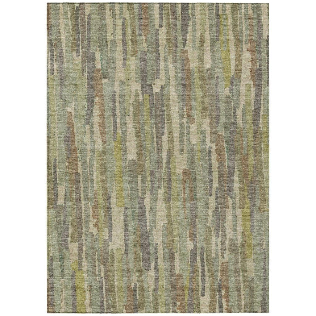 LOOMLAN Rugs Saharae Green Washable Indoor-Outdoor Rug