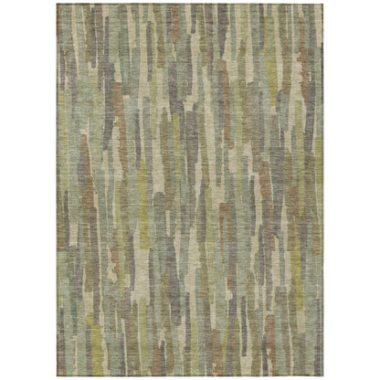 LOOMLAN Rugs Saharae Green Washable Indoor-Outdoor Rug