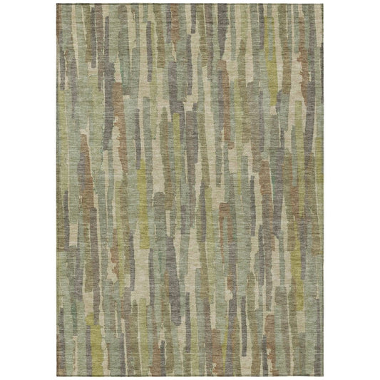 LOOMLAN Rugs Saharae Green Washable Indoor-Outdoor Rug