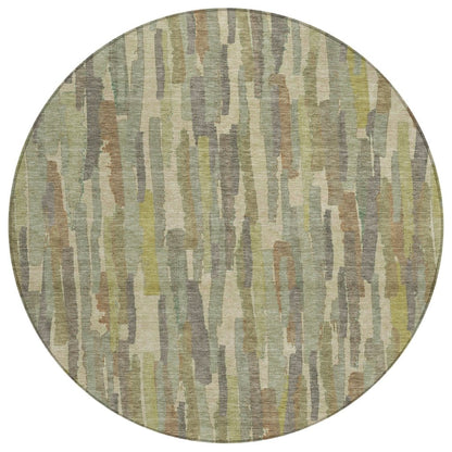 LOOMLAN Rugs Saharae Green Washable Indoor-Outdoor Rug