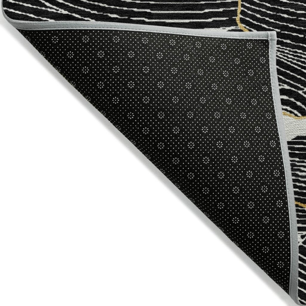 LOOMLAN Rugs Sahari Black Washable Indoor-Outdoor Rug