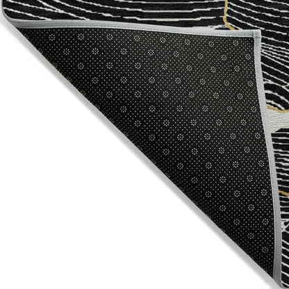 LOOMLAN Rugs Sahari Black Washable Indoor-Outdoor Rug