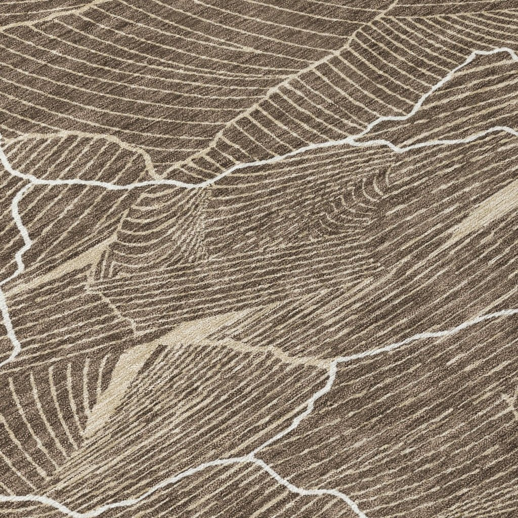 LOOMLAN Rugs Sahari Brown Washable Indoor-Outdoor Rug