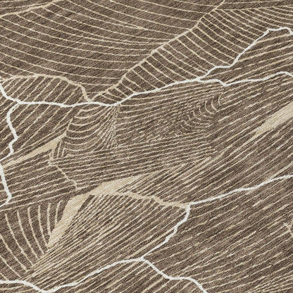 LOOMLAN Rugs Sahari Brown Washable Indoor-Outdoor Rug