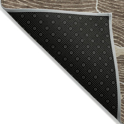 LOOMLAN Rugs Sahari Brown Washable Indoor-Outdoor Rug