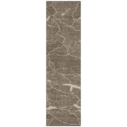 LOOMLAN Rugs Sahari Brown Washable Indoor-Outdoor Rug