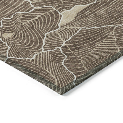 LOOMLAN Rugs Sahari Brown Washable Indoor-Outdoor Rug