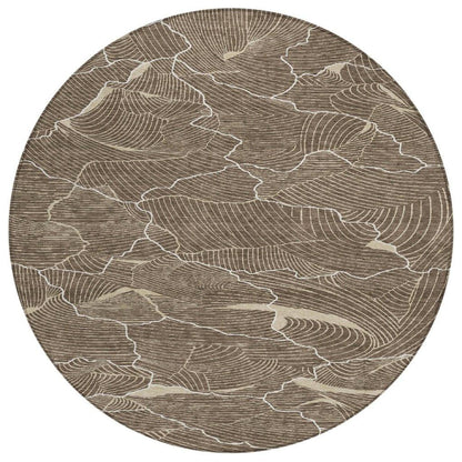 LOOMLAN Rugs Sahari Brown Washable Indoor-Outdoor Rug