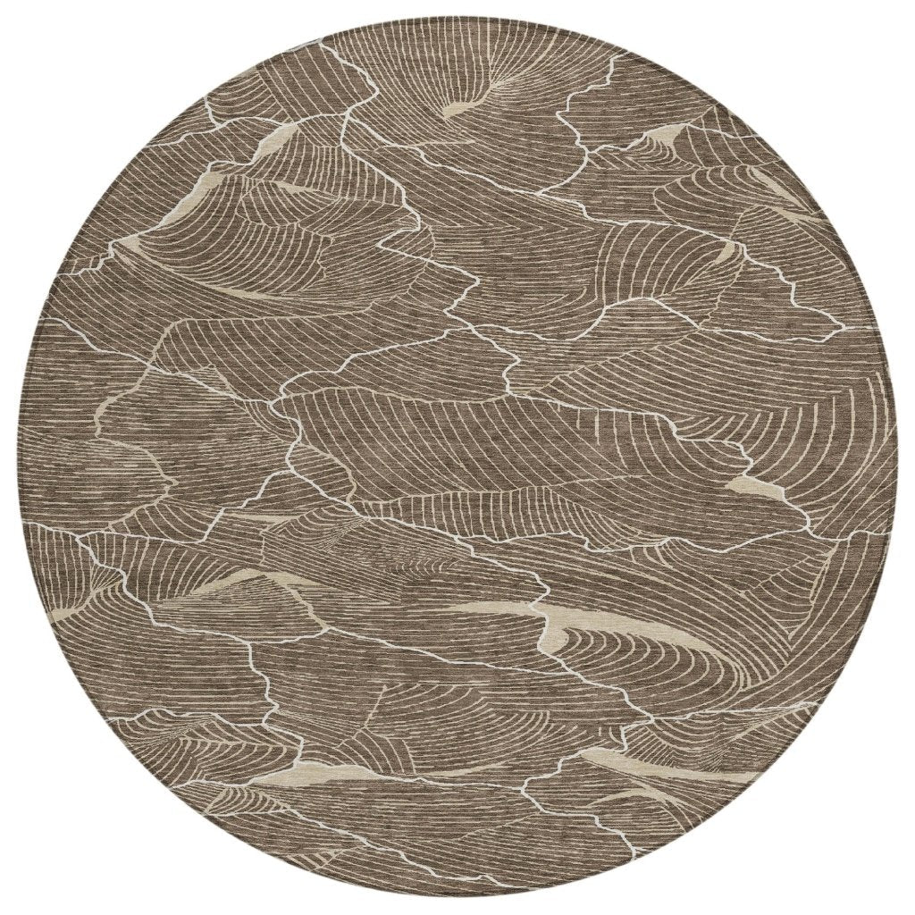 LOOMLAN Rugs Sahari Brown Washable Indoor-Outdoor Rug