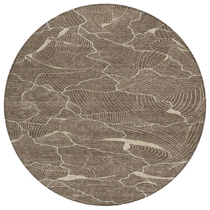 LOOMLAN Rugs Sahari Brown Washable Indoor-Outdoor Rug