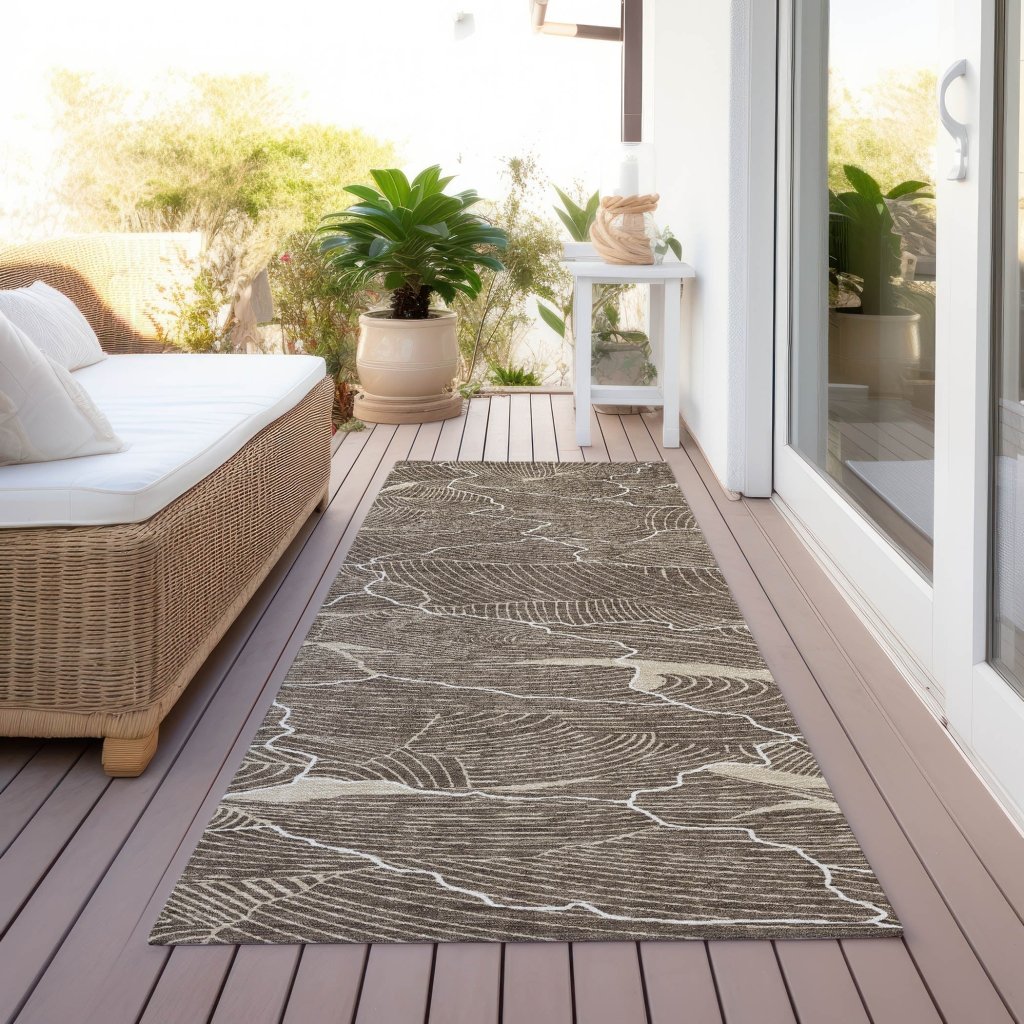 LOOMLAN Rugs Sahari Brown Washable Indoor-Outdoor Rug