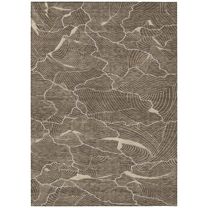 LOOMLAN Rugs Sahari Brown Washable Indoor-Outdoor Rug