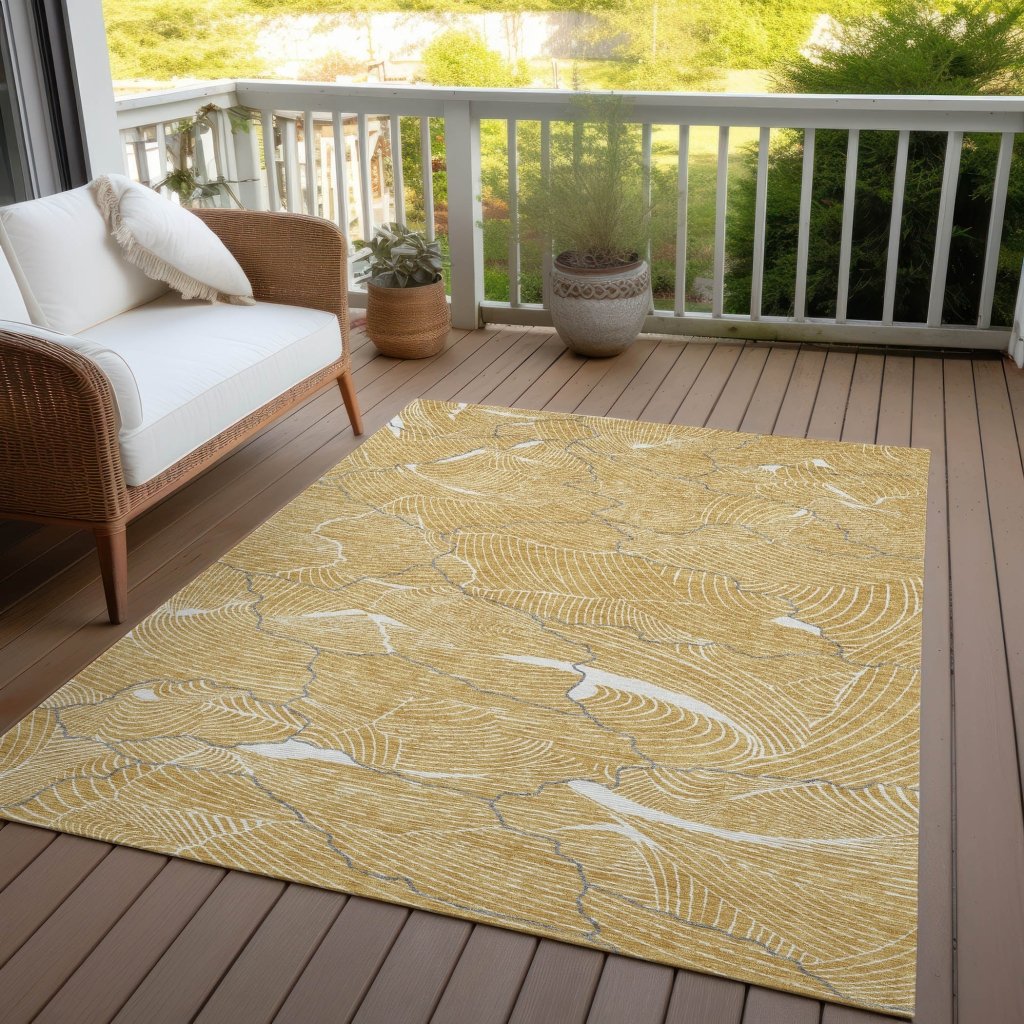 LOOMLAN Rugs Sahari Gold Washable Indoor-Outdoor Rug