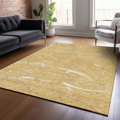 LOOMLAN Rugs Sahari Gold Washable Indoor-Outdoor Rug