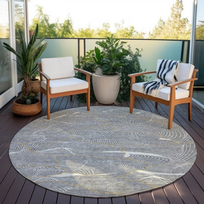 LOOMLAN Rugs Sahari Gray Washable Indoor-Outdoor Rug
