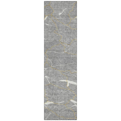 LOOMLAN Rugs Sahari Gray Washable Indoor-Outdoor Rug