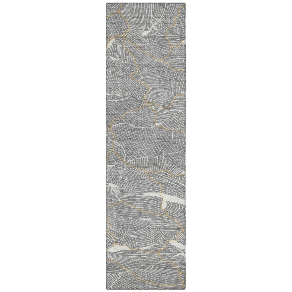 LOOMLAN Rugs Sahari Gray Washable Indoor-Outdoor Rug