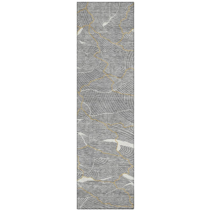 LOOMLAN Rugs Sahari Gray Washable Indoor-Outdoor Rug