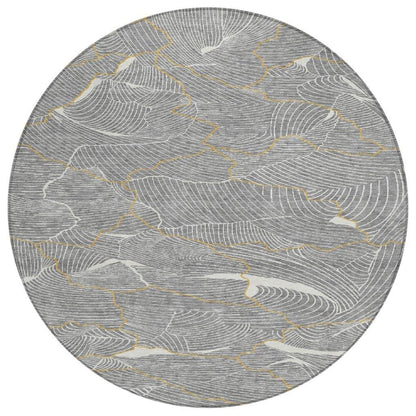 LOOMLAN Rugs Sahari Gray Washable Indoor-Outdoor Rug