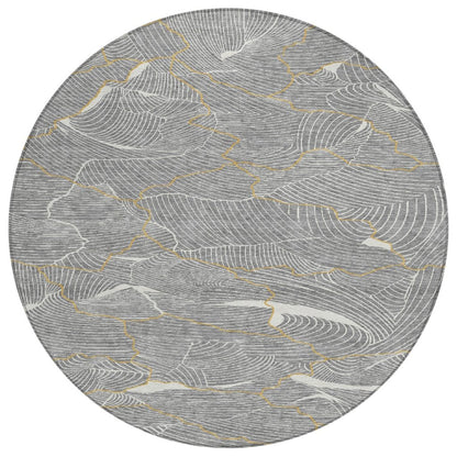 LOOMLAN Rugs Sahari Gray Washable Indoor-Outdoor Rug