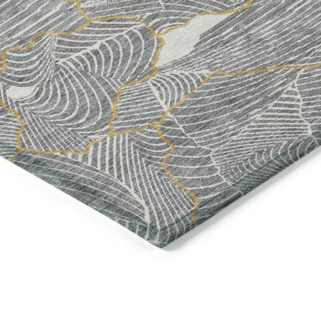 LOOMLAN Rugs Sahari Gray Washable Indoor-Outdoor Rug
