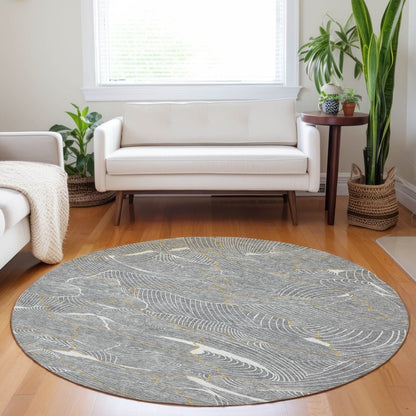 LOOMLAN Rugs Sahari Gray Washable Indoor-Outdoor Rug