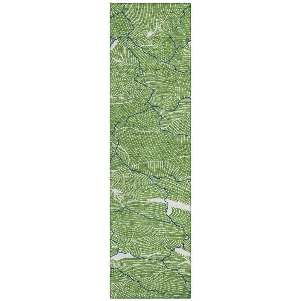 LOOMLAN Rugs Sahari Green Washable Indoor-Outdoor Rug