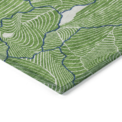 LOOMLAN Rugs Sahari Green Washable Indoor-Outdoor Rug