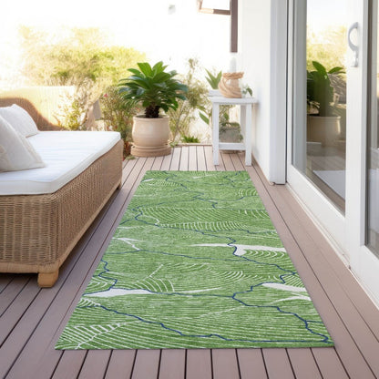 LOOMLAN Rugs Sahari Green Washable Indoor-Outdoor Rug