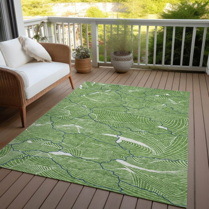 LOOMLAN Rugs Sahari Green Washable Indoor-Outdoor Rug