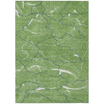 LOOMLAN Rugs Sahari Green Washable Indoor-Outdoor Rug