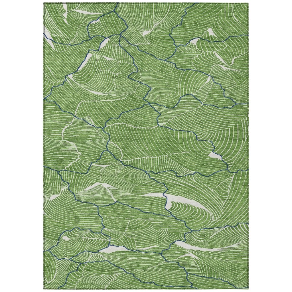 LOOMLAN Rugs Sahari Green Washable Indoor-Outdoor Rug