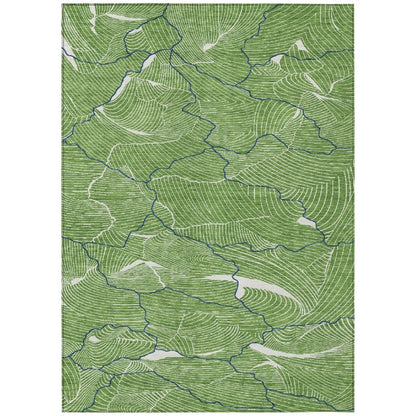 LOOMLAN Rugs Sahari Green Washable Indoor-Outdoor Rug