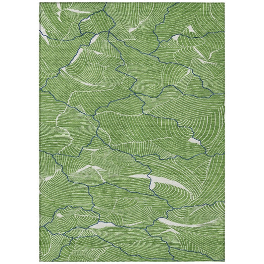 LOOMLAN Rugs Sahari Green Washable Indoor-Outdoor Rug