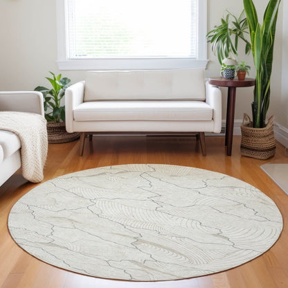 LOOMLAN Rugs Sahari Ivory Washable Indoor-Outdoor Rug
