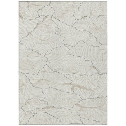 LOOMLAN Rugs Sahari Ivory Washable Indoor-Outdoor Rug