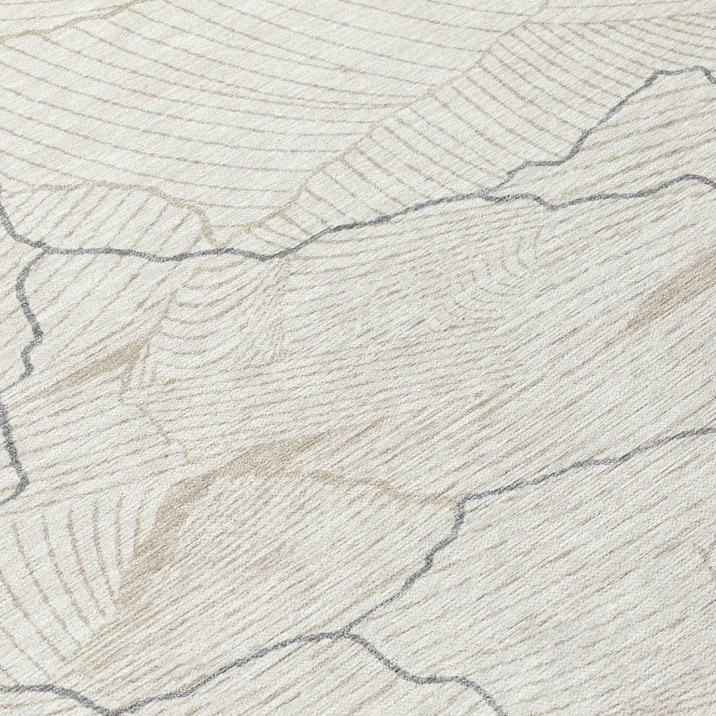 LOOMLAN Rugs Sahari Ivory Washable Indoor-Outdoor Rug
