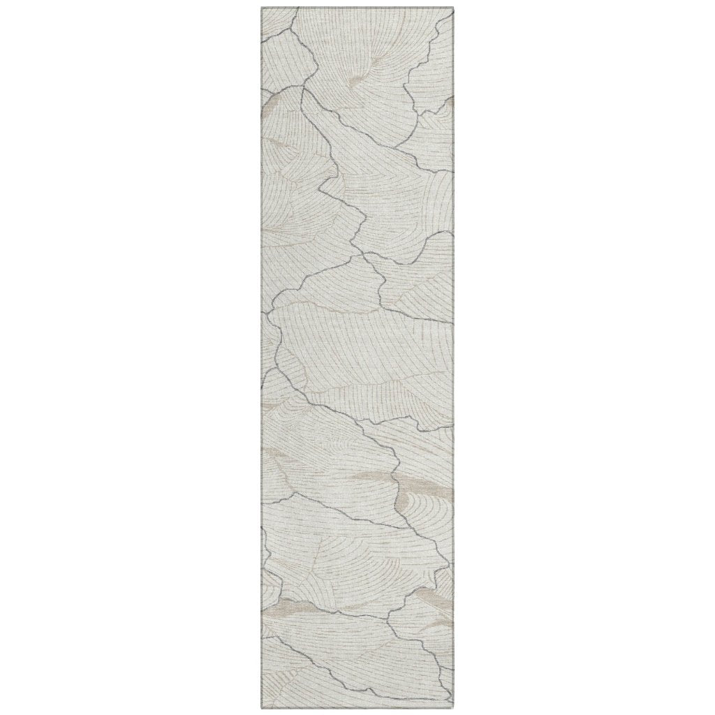 LOOMLAN Rugs Sahari Ivory Washable Indoor-Outdoor Rug