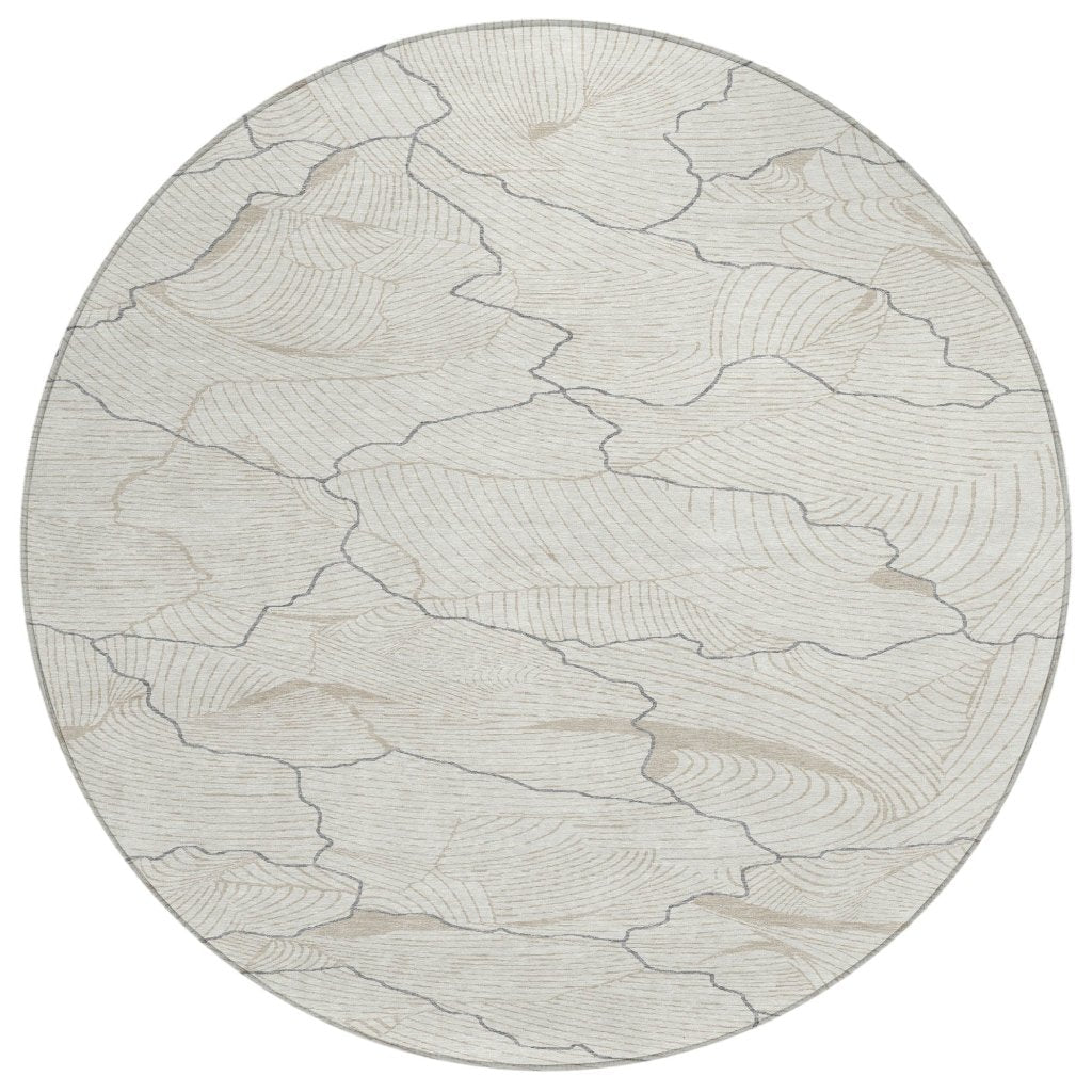 LOOMLAN Rugs Sahari Ivory Washable Indoor-Outdoor Rug