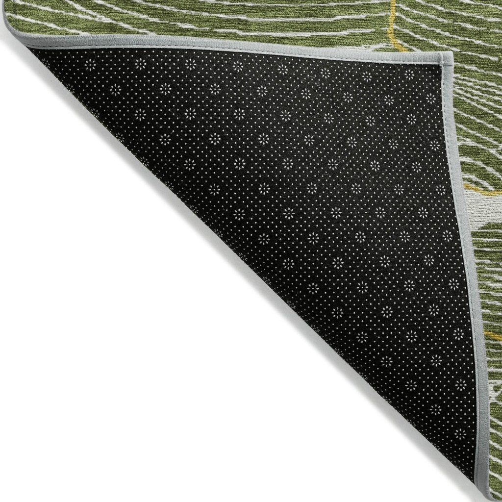 LOOMLAN Rugs Sahari Olive Washable Indoor-Outdoor Rug