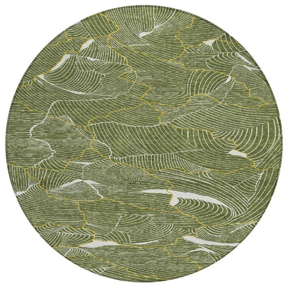 LOOMLAN Rugs Sahari Olive Washable Indoor-Outdoor Rug