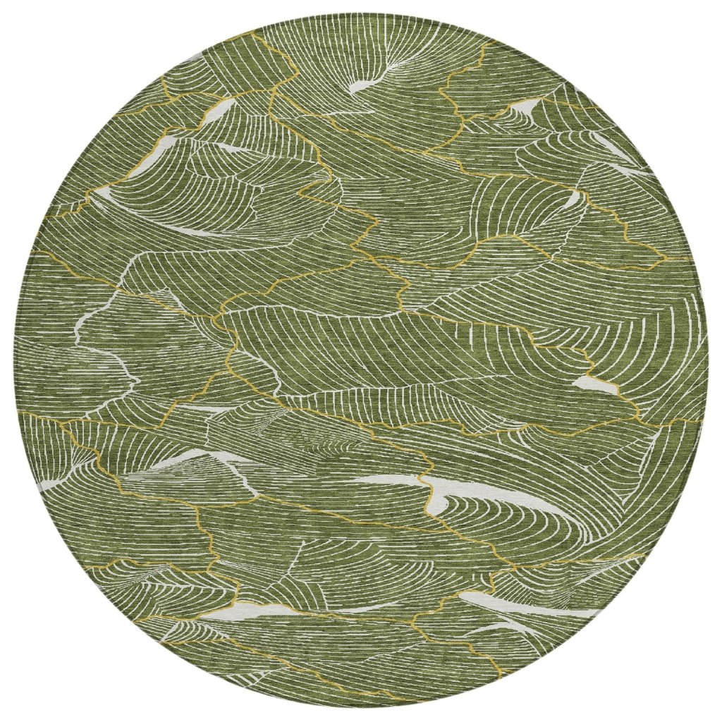 LOOMLAN Rugs Sahari Olive Washable Indoor-Outdoor Rug